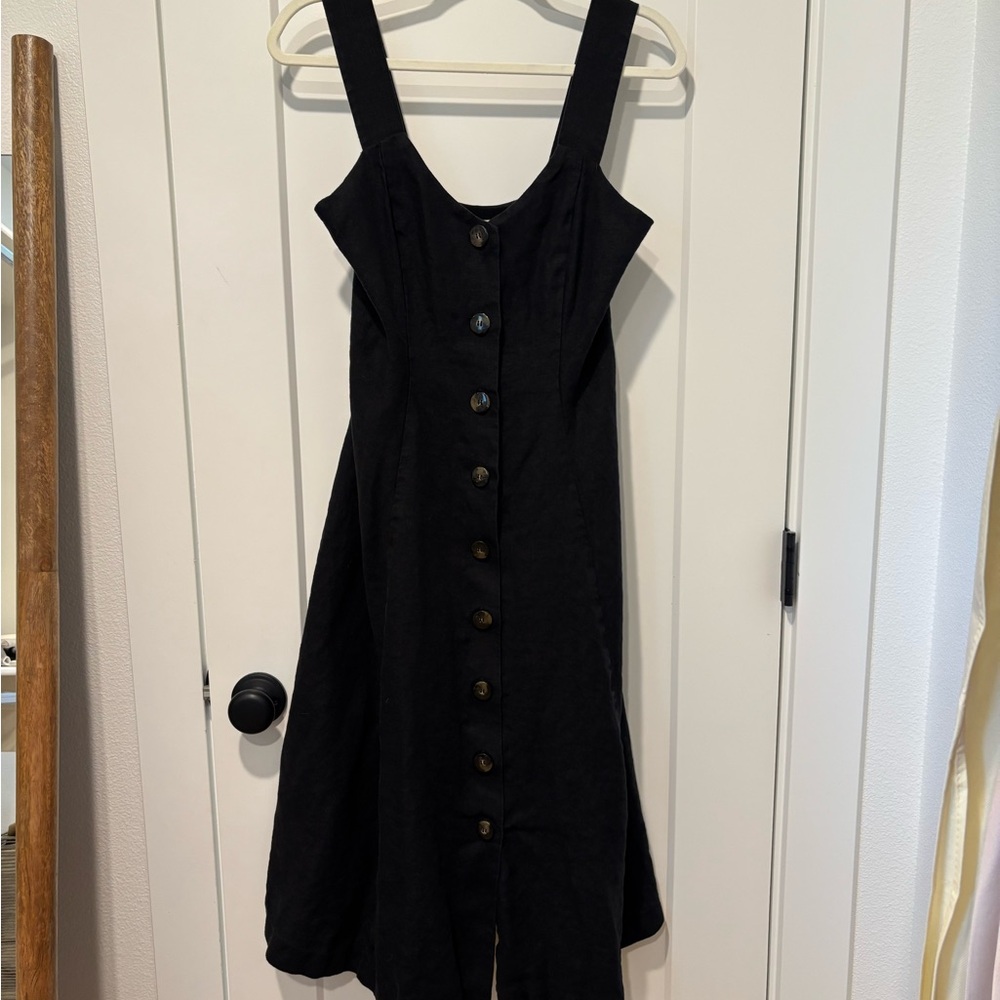 Sezane Gabby Black Button-Down Dress Size 36